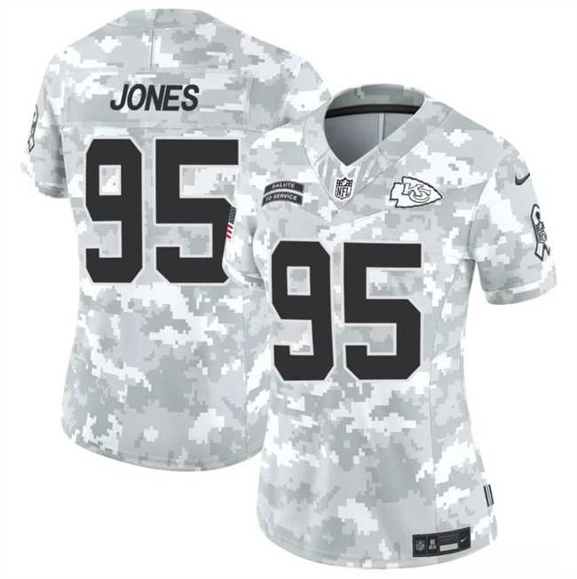 Womens Kansas City Chiefs #95 Chris Jones 2024 F.U.S.E Arctic Camo Salute To Service Limited Stitched Jersey Dzhi